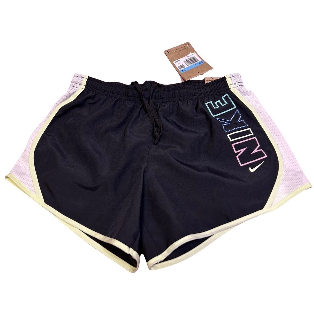 Nike Rainbow Logo Standard Fit Training Shorts Black Sz M NWT